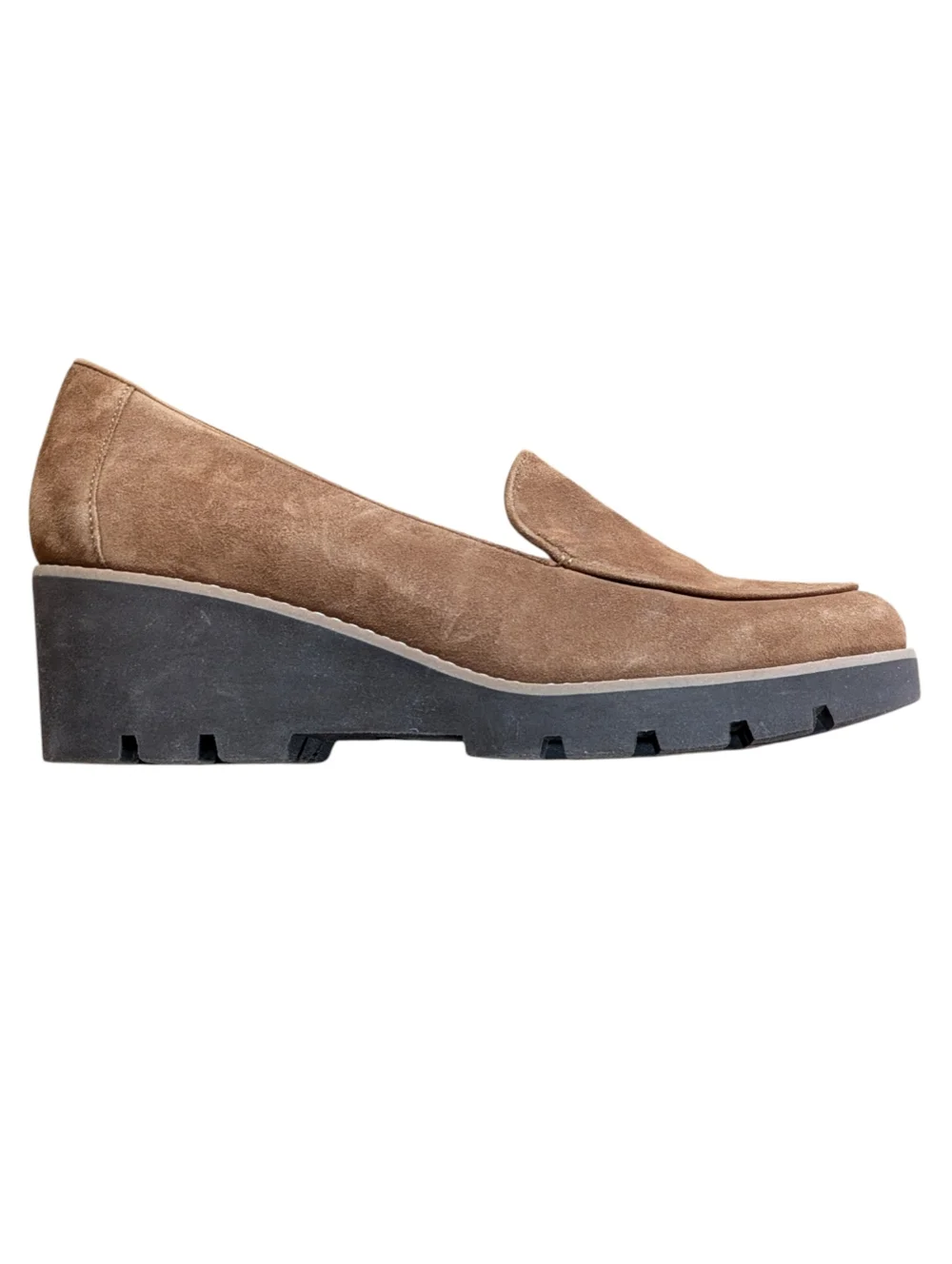 Vionic Ava Suede Wedge Loafer Brown Size 10 Wide - Picture 4 of 12